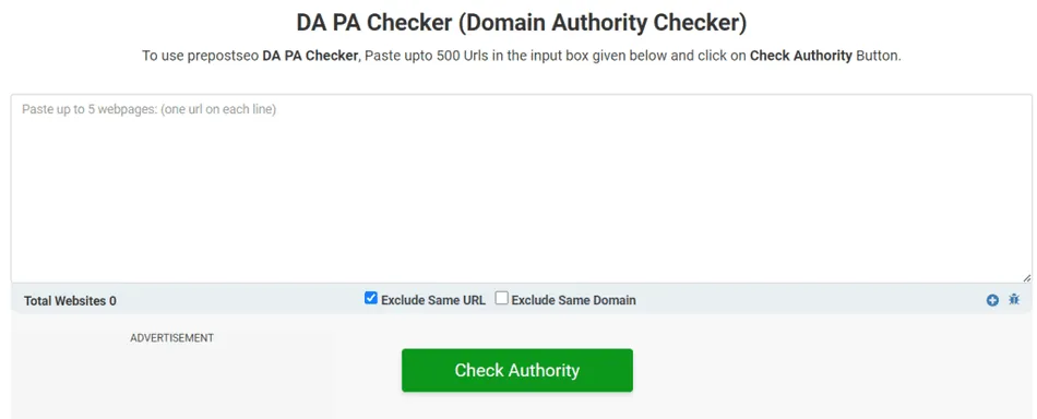 Bulk DA PA Checker Tools